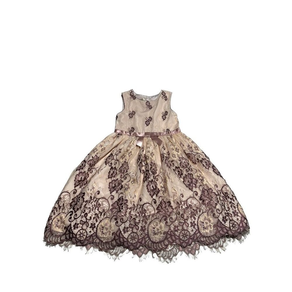 Laura Ashley Pink/Purple Lace Dress Size 6x
